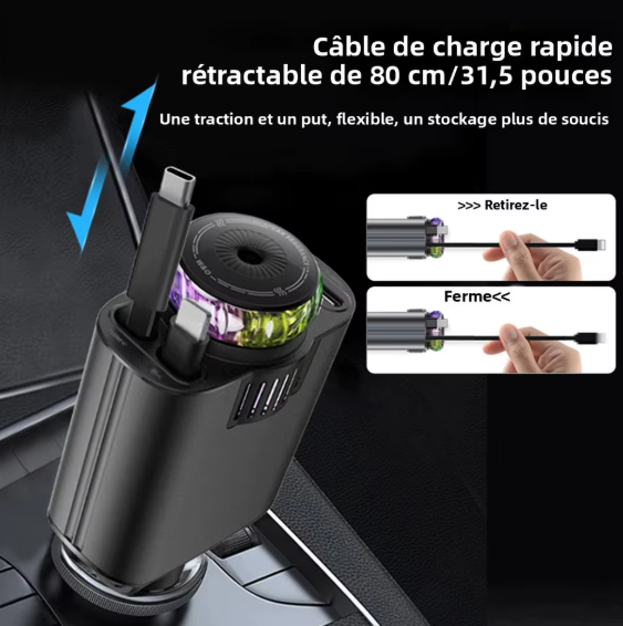 chargeur de voiture multifonction 5-en-1