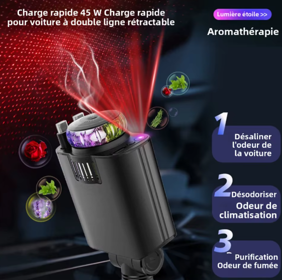 chargeur de voiture multifonction 5-en-1