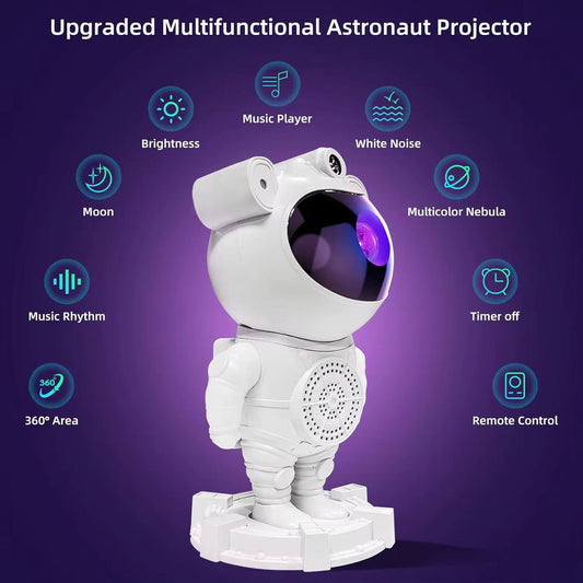 Projecteur Astronaute Galaxy 3-en-1 – Émerveillez vos nuits !