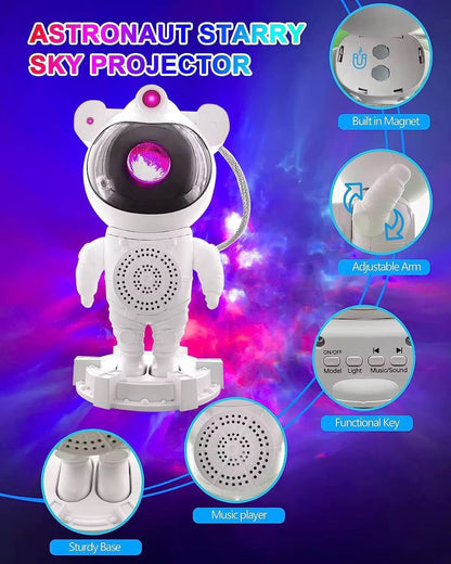 Projecteur Astronaute Galaxy 3-en-1 – Émerveillez vos nuits !