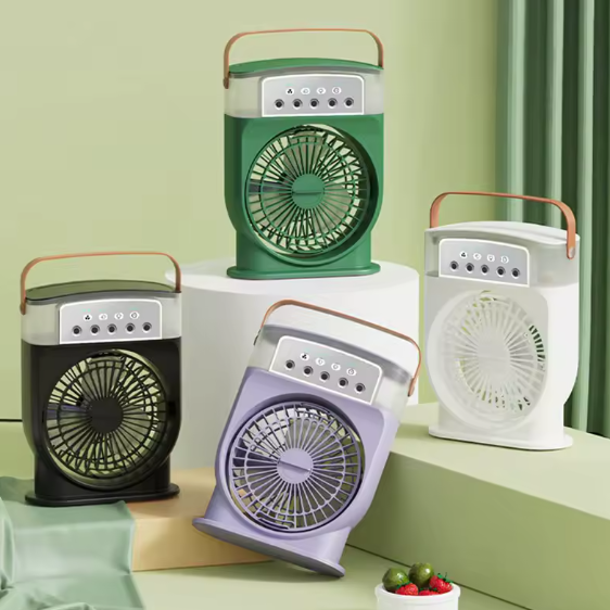 Mini Ventilateur Portable 3-en-1 : Fraîcheur, Lumière et Style