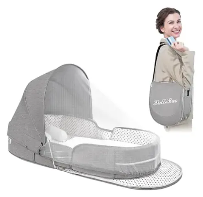Lit Bébé Portable Pliable avec Moustiquaire Intégrée