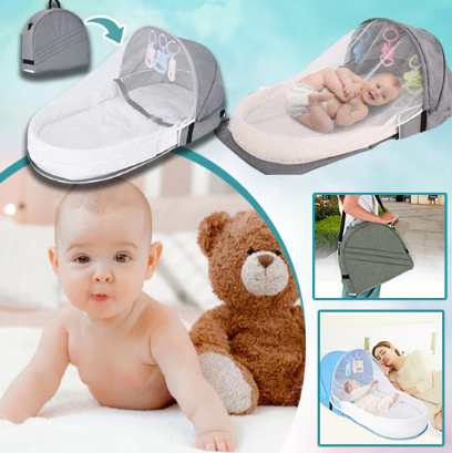 Lit Bébé Portable Pliable avec Moustiquaire Intégrée