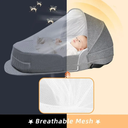 Lit Bébé Portable Pliable avec Moustiquaire Intégrée