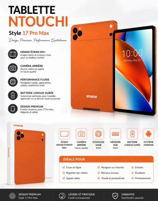 Tablette NTOUCHI Style 17 Pro Max
