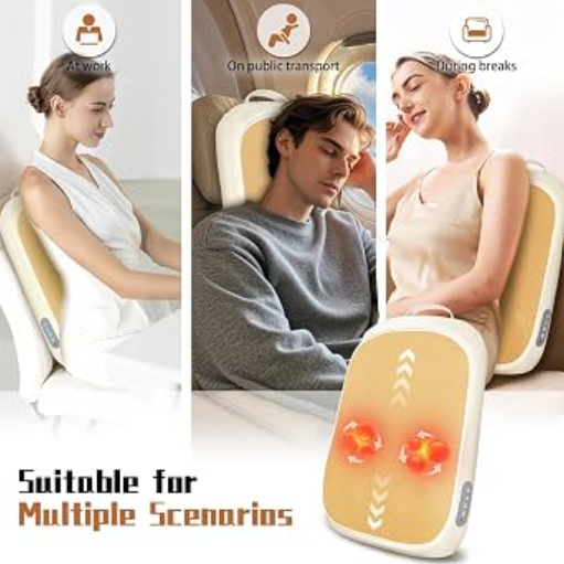 Coussin de massage chauffant et rechargeable