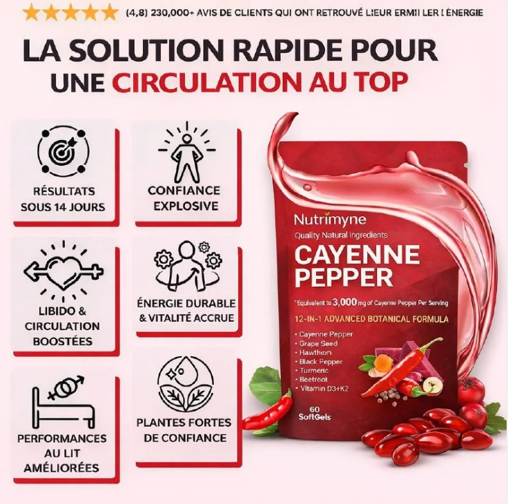 Sachet de gélules au piment de cayenne (240 gélules)